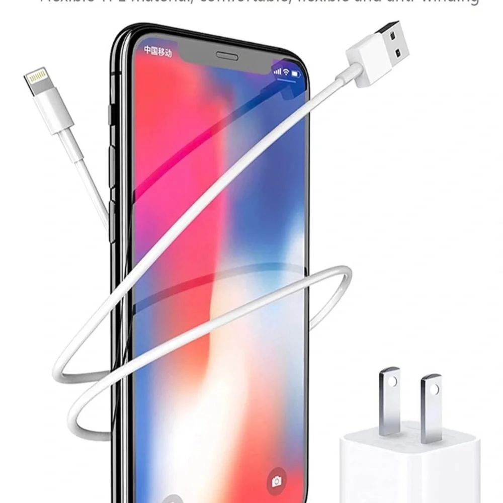 2 Pcs 1 cable USB-A + 1 cable C-Lightning For iPhone 11 12 13 14 15 pro max 3F